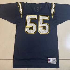 Vintage 90s Champion Junior Seau San Diego Chargers #55 NFL Jersey Size 40 M